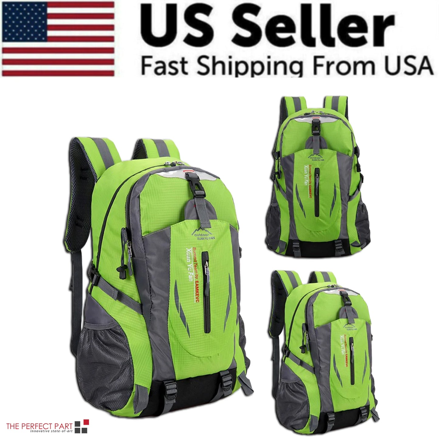 40L Men Women Travel Backpack Rucksack Camping Laptop Hiking School Book Bag USA